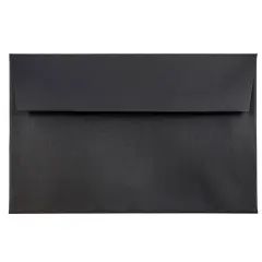 JAM Paper A8 Black Linen Passport Invitation Envelopes