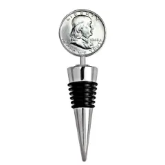 Silver Franklin Half Dollar Coin Wine Stopper