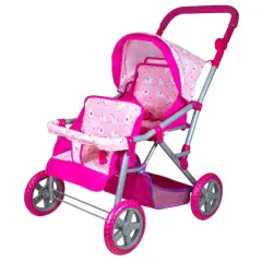 Lissi Dolls Colorful Twin Baby Doll Pram