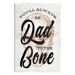 Stupell Industries Dad To The Bone Punny Skull Phrase Wall Plaque Art