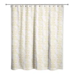 Floral Crest Shower Curtain Yellow