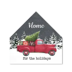 Home Holidays Truck 17x17 House Shaped Canvas