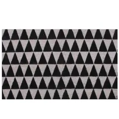 Black and Pale Pink Triangle Print Coir Outdoor Rectangular Door Mat 29.5" x 17.75"