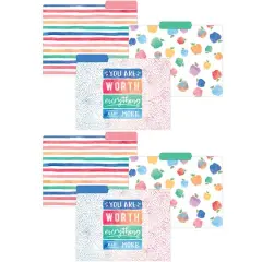 Teacher Created Resources Watercolor File Folders, 2 Packs of 12