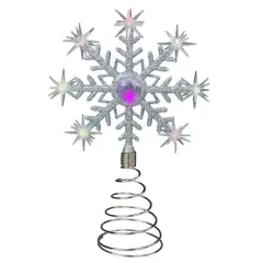 11" LED Lighted Coloring Changing Twinkling Snowflake Christmas Tree Topper