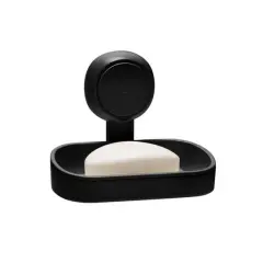 Bath Bliss Matte Black Gel-Suction Soap Dish