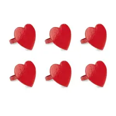 DII&reg; Red Heart Napkin Rings, 6ct.