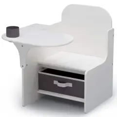 Delta Children MySize Chair Desk with Storage Bin Bianca White