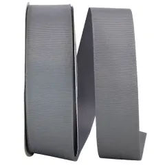 JAM Paper 3" Grosgrain Texture Wired Ribbon Gray