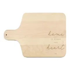 Home is Where the Heart Is 17" x 8" Maple Paddle Cutting Board