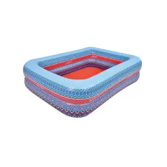 Pool Central&reg; 69" Inflatable Rectangular Bohemian Print Swimming Pool