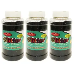 Charles Leonard Creative Arts&trade; 16oz. Glitter, 3ct. Black