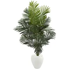 5.5ft. Paradise Artificial Palm Tree in White Planter