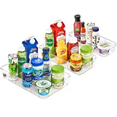 Sorbus Clear Organizing Bins on Wheels with Removable Dividers Set