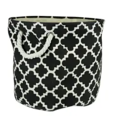 DII&reg; Large Round Polyester Lattice Bin Black