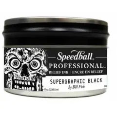 Speedball&reg; Professional&trade; Relief Ink, 8oz. Supergraphic Black