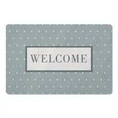 Welcome Plus Floor Mat White/Green