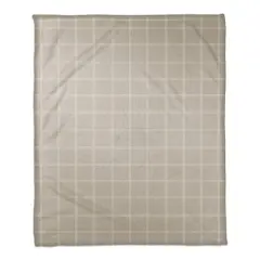 Gray and White Check Coral Fleece Blanket