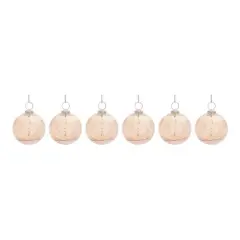 6ct. 3" Brown Etched Glass Ball Ornaments
