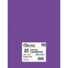 PA Paper&trade; Accents 8.5" x 11" 80lb. Canvas Cardstock Paper, 25 Sheets Grape Vine