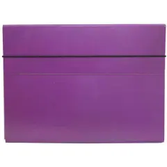 JAM Paper Strong Thin Portfolio Carrying Case with Elastic Band Closure Purple