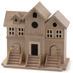 9.5" Brownstone Wood Birdhouse by Make Market&reg;