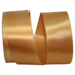 JAM Paper 2.25" x 50yd. Double Face Satin Allure Ribbon Old Gold