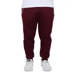 Galaxy by Harvic Men's Fleece-Lined Jogger Sweatpants With Zipper Pockets Burgundy