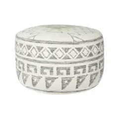 Hello Honey&reg; 28'' Wool Blend Round Kilim Pouf