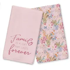 Family is a Gift Tea Towel Set Pink