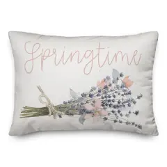Springtime Bundled Flowers Throw Pillow