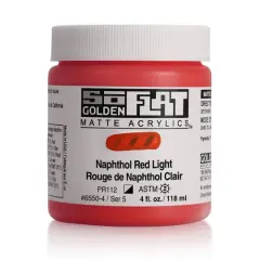 Golden&reg; SoFlat Matte Acrylic Paint, 4oz. Naphthol Red Light