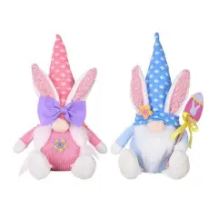 Santa's Workshop 11" Sitting Bunny Gnomes Decoration Set