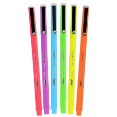 Marvy&reg; Uchida LePen&reg; Flex 6 Color Neon Brush Pen Set
