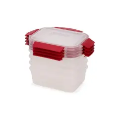 Joseph Joseph Nest Lock 8-piece Rectangular Food Storage Container Set Red