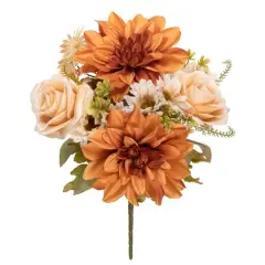 15" Toast Brown & Cream White Dahlia & Rose Mixed Bush by Ashland&reg;