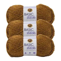 3 Pack Lion Brand&reg; Basic Stitch Anti Pilling&trade; Yarn Gold Heather