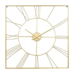 CosmoLiving by Cosmopolitan 24" Metal Square Wall Clock Gold