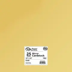 PA Paper&trade; Accents 12" x 12" Mirror Cardstock, 25 Sheets Gold