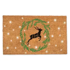 Noel Deer Wreath Doormat