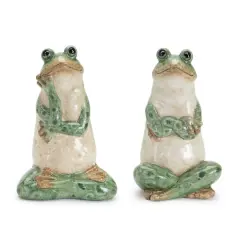 Ceramic Garden Frog Statues Set