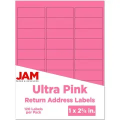 JAM Paper Standard Mailing Return Address Labels Ultra Pink