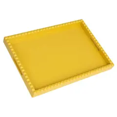 Hello Honey&reg; 19" Yellow Sunny Wood Tray with Handles