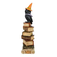 32'' Halloween Owl on Stacked Books D&eacute;cor