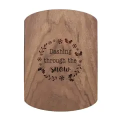 Dashing Through the Snow 11" x 8" Walnut Oval Cutting Board