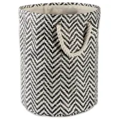 DII&reg; 20" Chevron Print Woven Paper Storage Bin Black