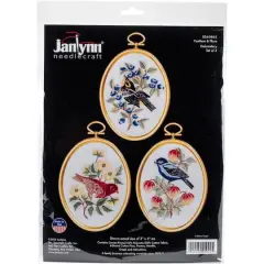 Janlynn&reg; Feathers & Flora Embroidery Kit Set