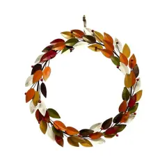 15.75" Fall Metal Leaves Wreath by Ashland&reg;