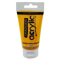 Daler-Rowney&reg; Graduate Acrylic Paint, 75mL 618 Cadmium Yellow Deep Hue