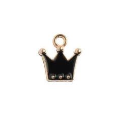 John Bead Sweet & Petite Crown Charms, 10ct. Black